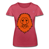 Camiseta para mujer de Fruit of the Loom"Lion head" - rojo salpicado