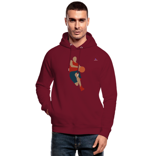 Sudadera con capucha ecológica unisex de Stanley & Stella"Basketballer" - rojo burdeos