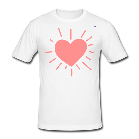 Camiseta pesada Gildan"heart" - blanco