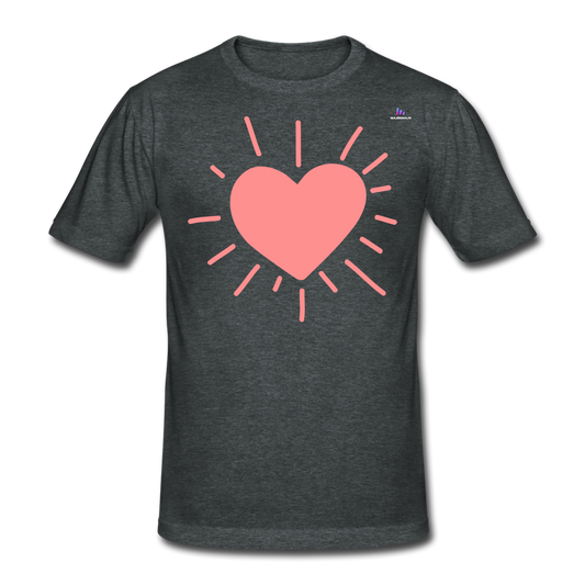 Camiseta pesada Gildan"heart" - gris oscuro jaspeado