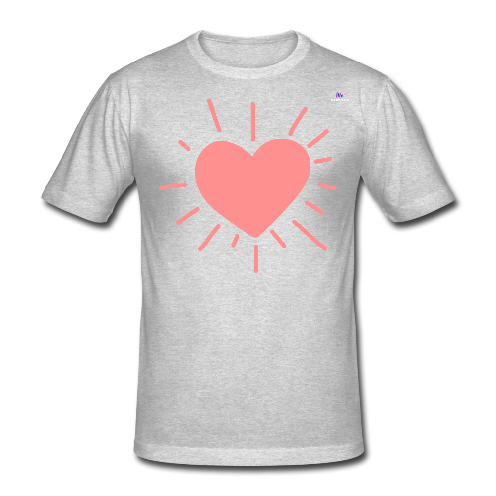 Camiseta pesada Gildan"heart" - gris jaspeado