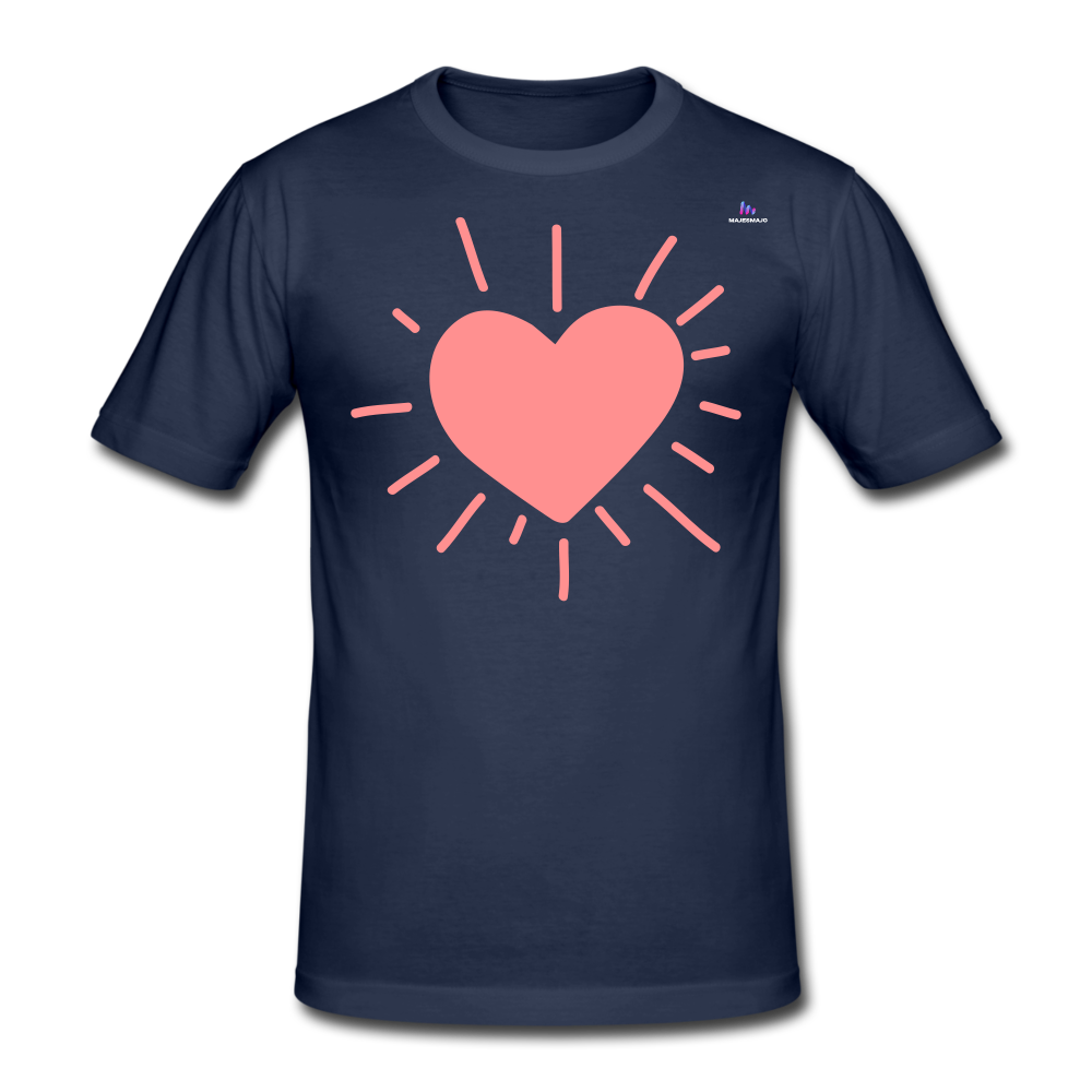 Camiseta pesada Gildan"heart" - azul marino