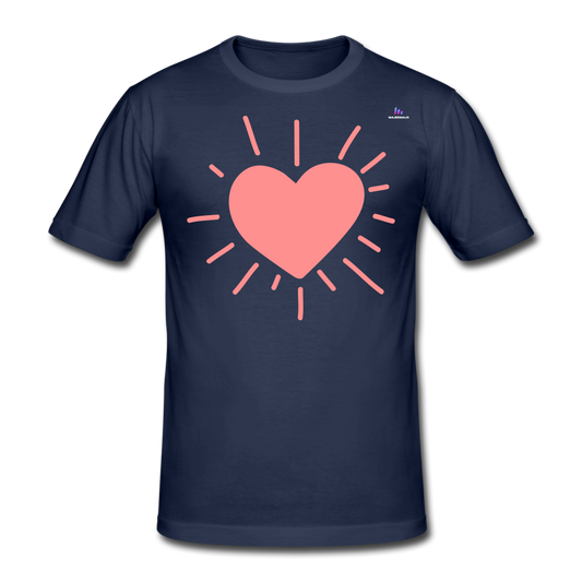 Camiseta pesada Gildan"heart" - azul marino