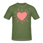 Camiseta pesada Gildan"heart" - verde oliva