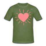 Camiseta pesada Gildan"heart" - verde oliva