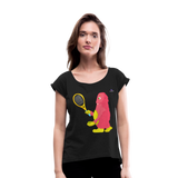 Camiseta con manga enrollada"tennis monster" - black