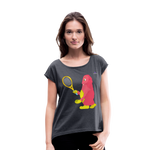 Camiseta con manga enrollada"tennis monster" - heather navy