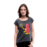 Camiseta con manga enrollada"tennis monster" - heather navy