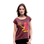 Camiseta con manga enrollada"tennis monster" - heather burgundy