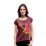 Camiseta con manga enrollada"tennis monster" - heather burgundy