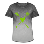 Camiseta degradada"Heart Cross" - dip dye grey