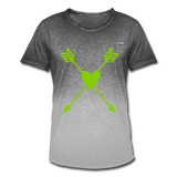 Camiseta degradada"Heart Cross" - dip dye grey