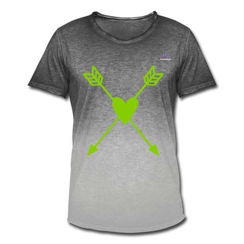 Camiseta degradada"Heart Cross" - dip dye grey