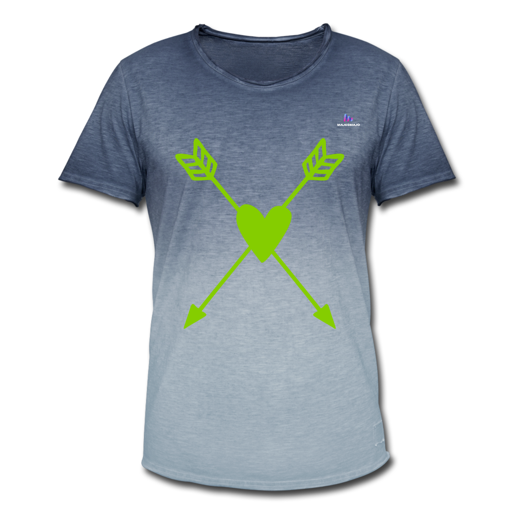 Camiseta degradada"Heart Cross" - dip dye denim