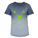 Camiseta degradada"Heart Cross" - dip dye denim