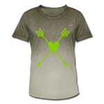 Camiseta degradada"Heart Cross" - dip dye khaki