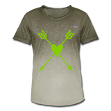 Camiseta degradada"Heart Cross" - dip dye khaki