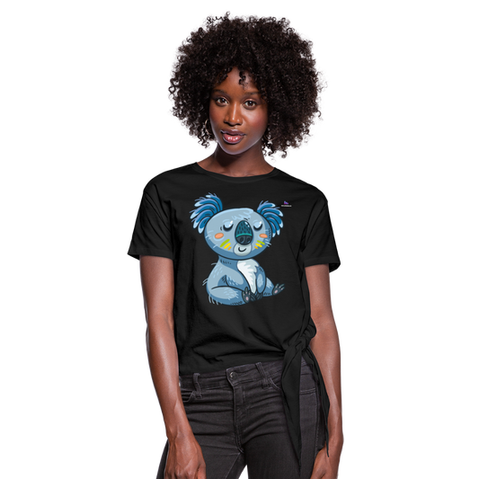 Camiseta con nudo"koala" - black
