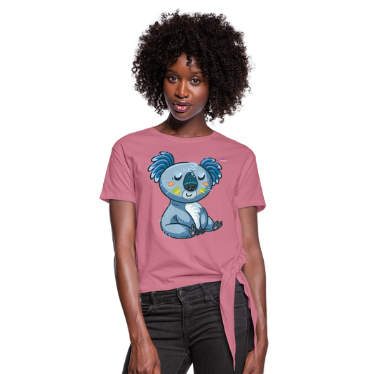 Camiseta con nudo"koala" - mauve
