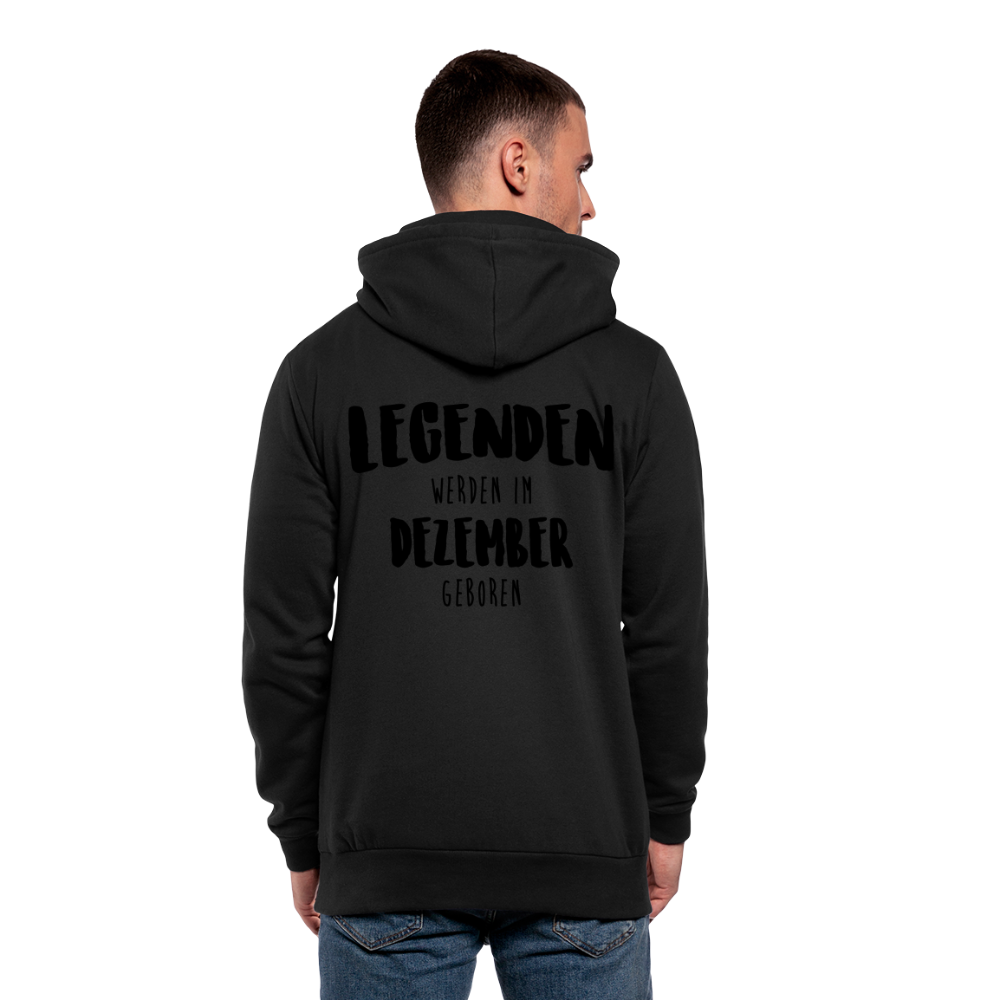 Sudadera con capucha y cuello alto unisex"Legenden Dezember" - black