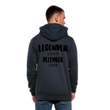 Sudadera con capucha y cuello alto unisex"Legenden Dezember" - navy