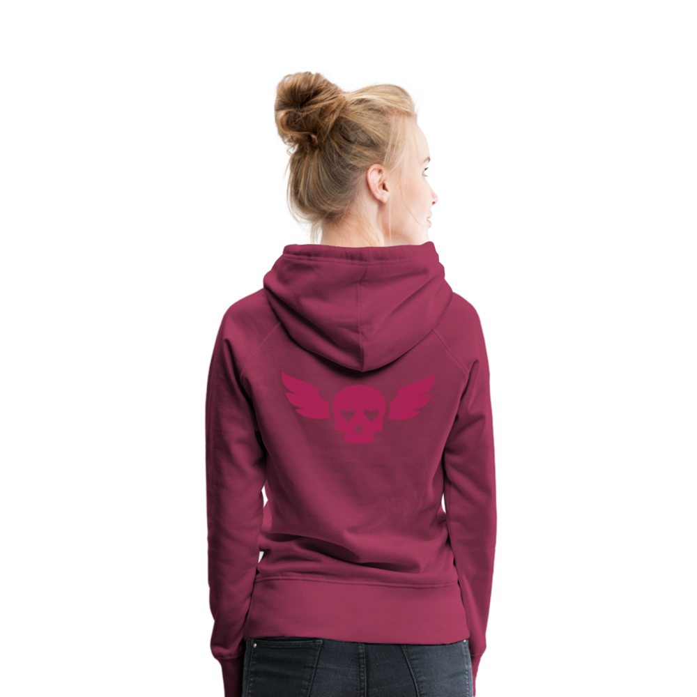 Sudadera con capucha premium"skull heart2" - bordeaux