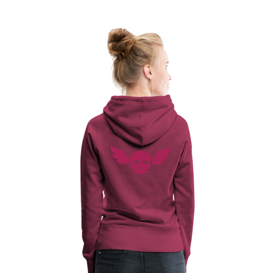 Sudadera con capucha premium"skull heart2" - bordeaux