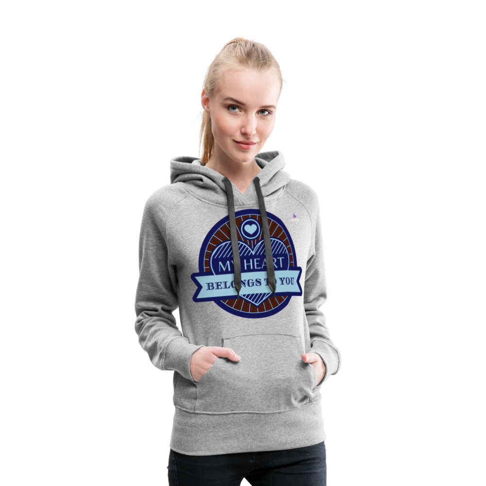 Sudadera con capucha premium"skull heart2" - heather grey