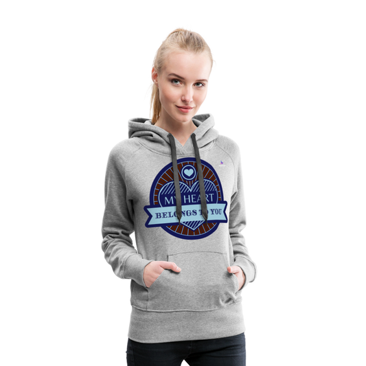 Sudadera con capucha premium"skull heart2" - heather grey