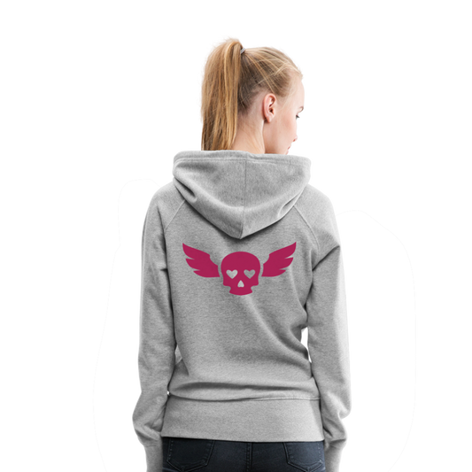 Sudadera con capucha premium"skull heart2" - heather grey
