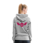 Sudadera con capucha premium"skull heart2" - heather grey