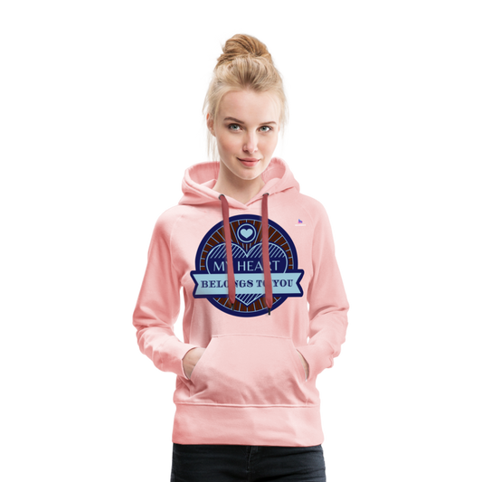 Sudadera con capucha premium"skull heart2" - crystal pink