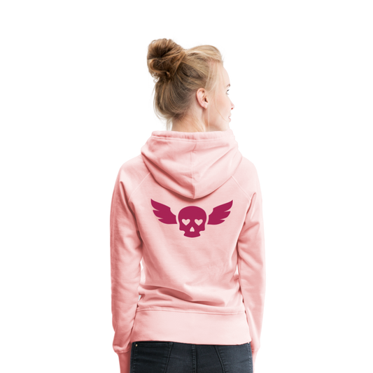 Sudadera con capucha premium"skull heart2" - crystal pink