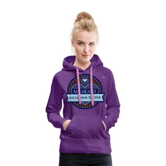 Sudadera con capucha premium"skull heart2" - purple