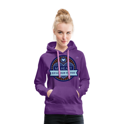 Sudadera con capucha premium"skull heart2" - purple