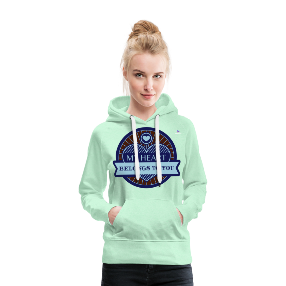 Sudadera con capucha premium"skull heart2" - light mint