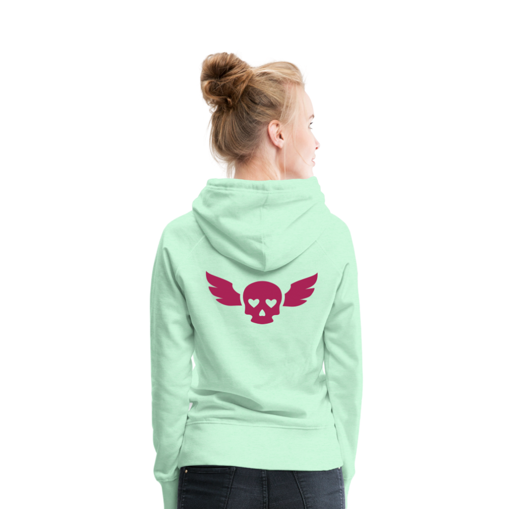 Sudadera con capucha premium"skull heart2" - light mint