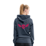 Sudadera con capucha premium"skull heart2" - heather denim