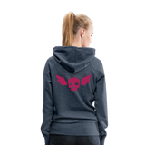 Sudadera con capucha premium"skull heart2" - heather denim