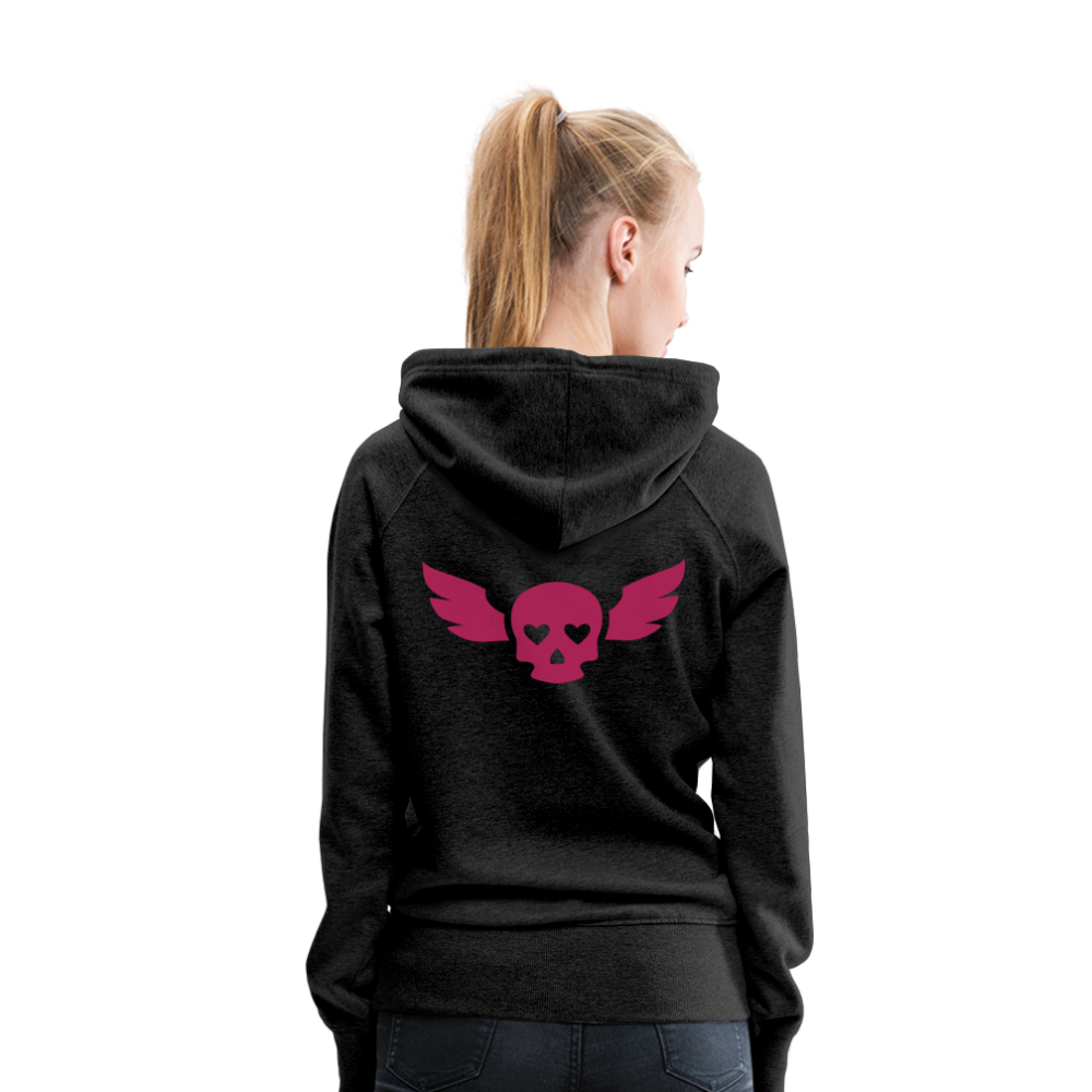 Sudadera con capucha premium"skull heart2" - charcoal grey