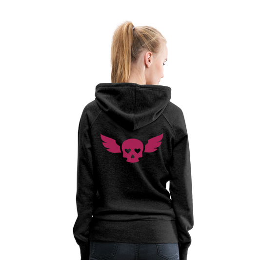 Sudadera con capucha premium"skull heart2" - charcoal grey