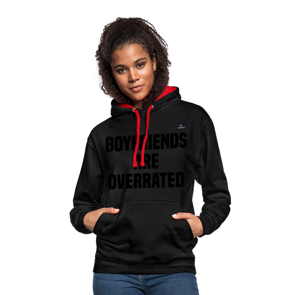 Sudadera con capucha en contraste"love" - black/red