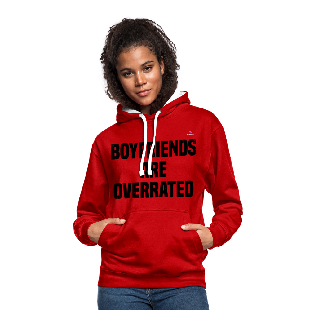 Sudadera con capucha en contraste"love" - red/white