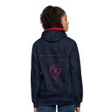 Sudadera con capucha en contraste"love" - navy/red