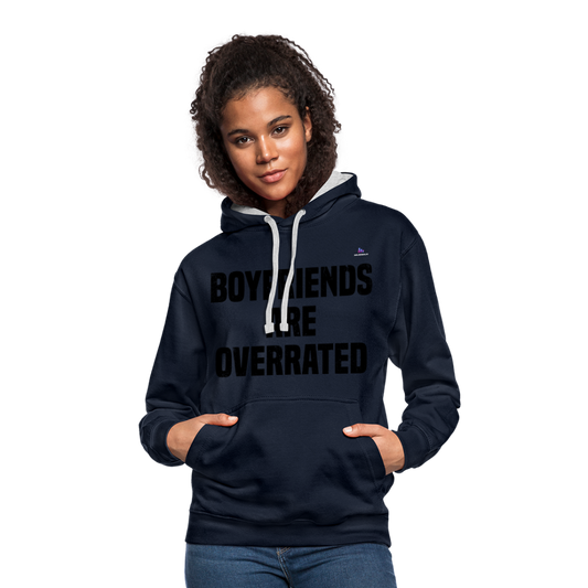 Sudadera con capucha en contraste"love" - navy/heather grey