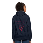 Sudadera con capucha en contraste"love" - navy/heather grey