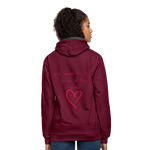 Sudadera con capucha en contraste"love" - burgundy/charcoal