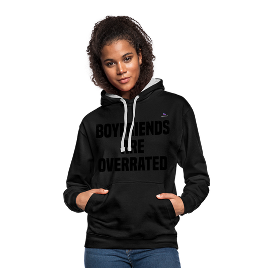 Sudadera con capucha en contraste"love" - black/heather grey