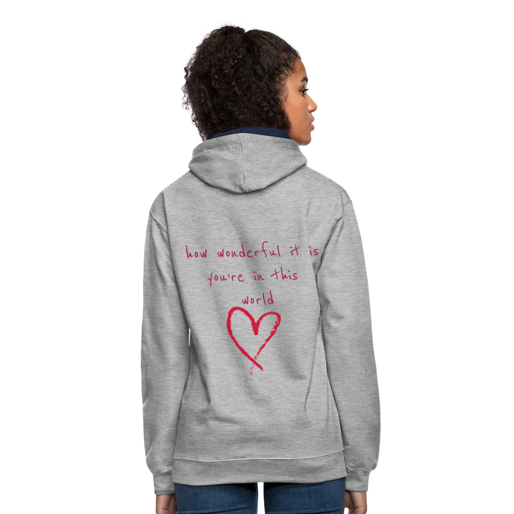 Sudadera con capucha en contraste"love" - heather grey/navy