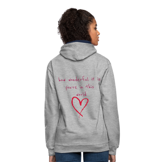 Sudadera con capucha en contraste"love" - heather grey/navy